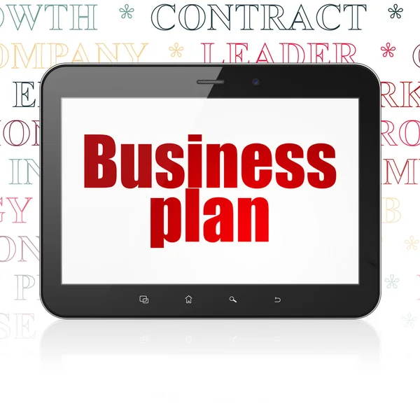 Finance concept: Tablet Computer with Business Plan on display — Stock Photo, Image