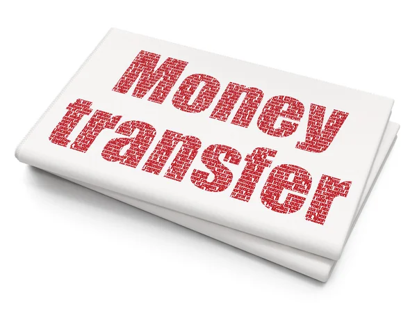 Business concept: Money Transfer on Blank Newspaper background — Stock Fotó