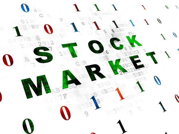 Concepto de negocio: Mercado bursátil sobre fondo digital — Foto de Stock