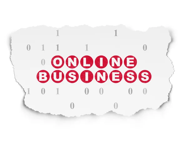 Finance koncept: Online Business på sönderrivet papper bakgrund — Stockfoto
