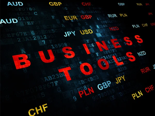 Concetto di business: strumenti di business su sfondo digitale — Foto Stock