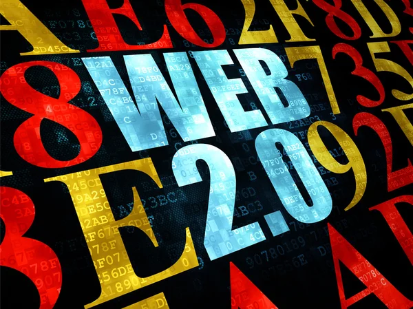 Σχεδίαση Web: Web 2.0 σε ψηφιακό φόντο — Φωτογραφία Αρχείου