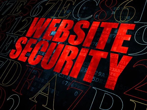 Concepto de diseño web: Seguridad del sitio web sobre fondo digital —  Fotos de Stock