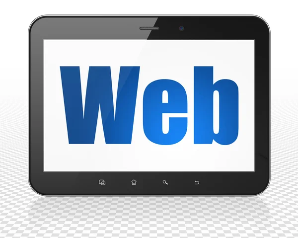 Web design concept: Tablet Pc Computer with Web on display — Stockfoto