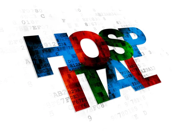 Gesundheitskonzept: Krankenhaus auf digitalem Hintergrund — Stockfoto