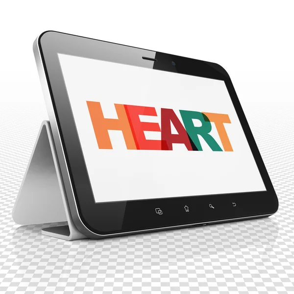 Health concept: Tablet Computer with Heart on  display — Stock fotografie