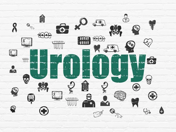 Conceito de cuidados de saúde: Urologia no fundo da parede — Fotografia de Stock