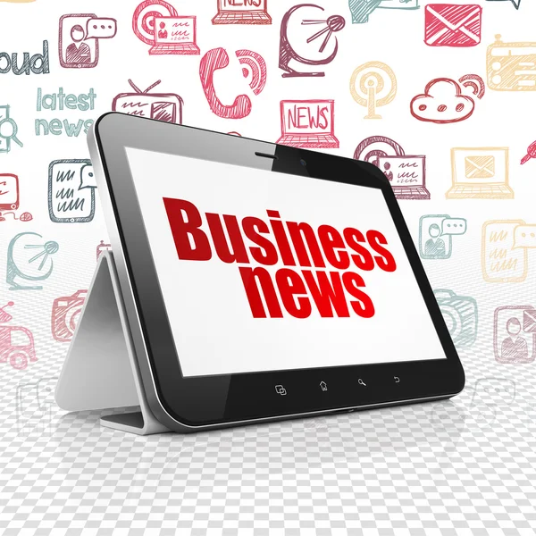 News concept: Tablet Computer with Business News on display — Stock Photo, Image