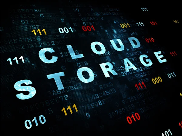 Concetto di tecnologia cloud: cloud storage su sfondo digitale — Foto Stock