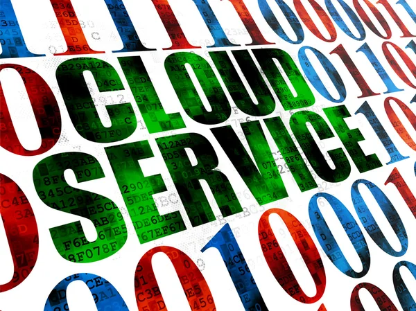 Concetto di cloud computing: servizio cloud su sfondo digitale — Foto Stock