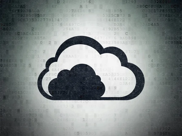 Концепция облачных вычислений: Облако на фоне цифровой бумаги — стоковое фото