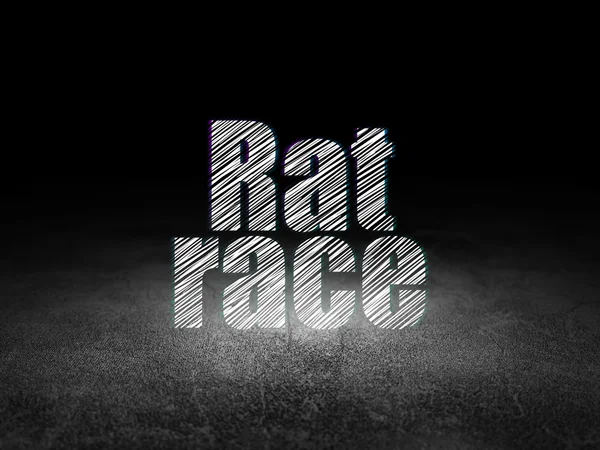 Politics concept: Rat Race in grunge dark room — Stock Photo, Image