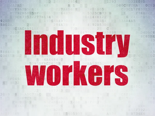 Branchenkonzept: Industriearbeiter auf digitalem Papier — Stockfoto