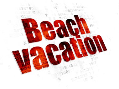 Tourism concept: Beach Vacation on Digital background