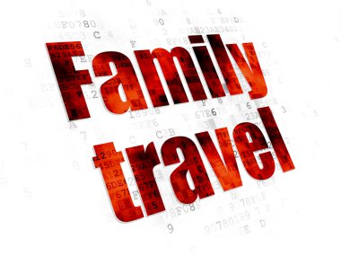 Tourism concept: Family Travel on Digital background