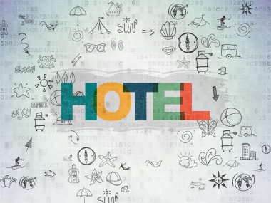 Tourism concept: Hotel on Digital Paper background