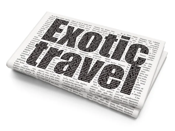 Travel concept: Exotic Travel on Newspaper background — Zdjęcie stockowe