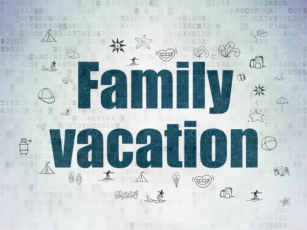 Tourism concept: Family Vacation on Digital Paper background — Stock Photo, Image