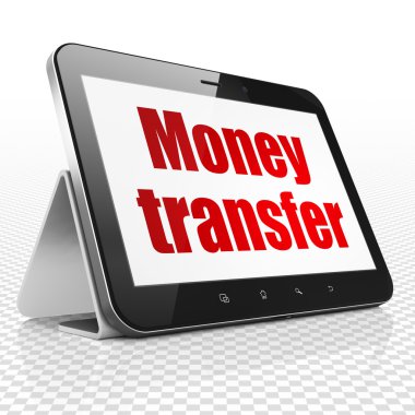 Currency concept: Tablet Computer with Money Transfer on display