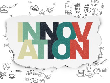Finance concept: Innovation on Torn Paper background