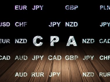 Finance concept: CPA in grunge dark room