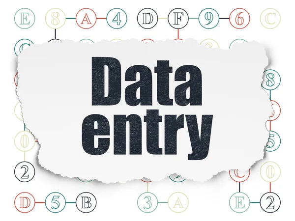 Information concept: Data Entry on Torn Paper background