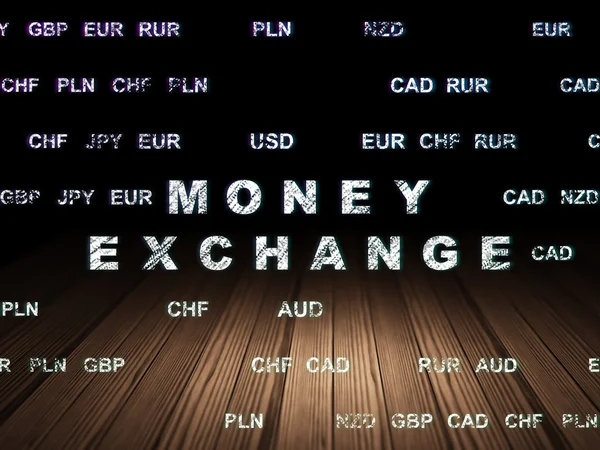 Banking concept: Money Exchange in grunge dark room — Stock Photo, Image