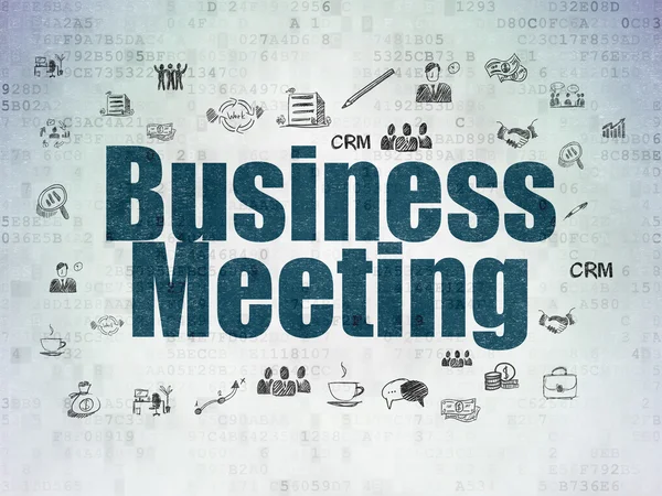 Бизнес-концепция: Бизнес-встреча на фоне цифровых бумажных документов — стоковое фото
