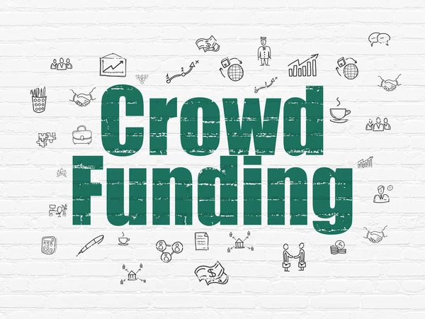 Finance concept: Crowd Funding on wall background