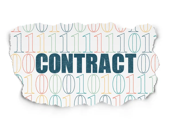 Finance concept: Contract on Torn Paper background — Stock Photo, Image