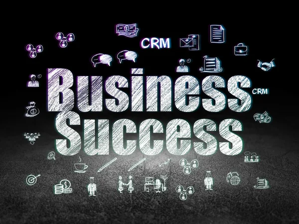 Business concept: Business Success in grunge dark room — Stok fotoğraf