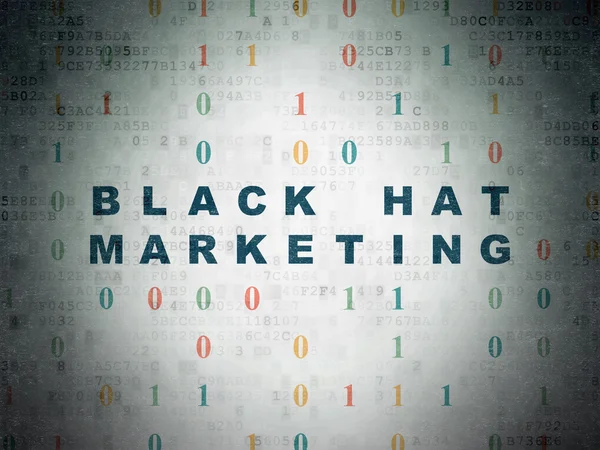 Концепция финансирования: маркетинг черной шляпы на фоне цифровой бумаги — стоковое фото