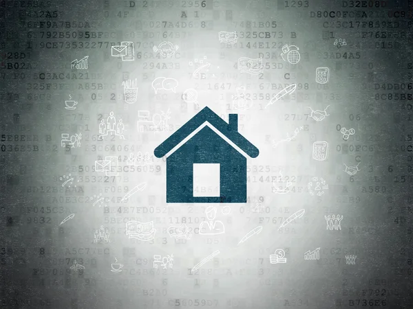 Finanzierungskonzept: Zuhause auf digitalem Papier — Stockfoto