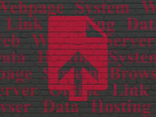 Web 開発コンセプト: 壁の背景にアップロード — ストック写真