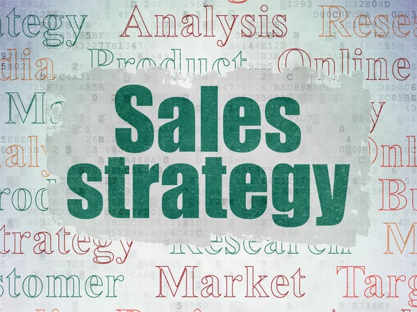 Conceito de marketing: Estratégia de vendas sobre fundo de papel digital — Fotografia de Stock