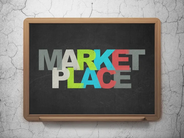 Marketing concept: Marketplace on School Board background — ストック写真