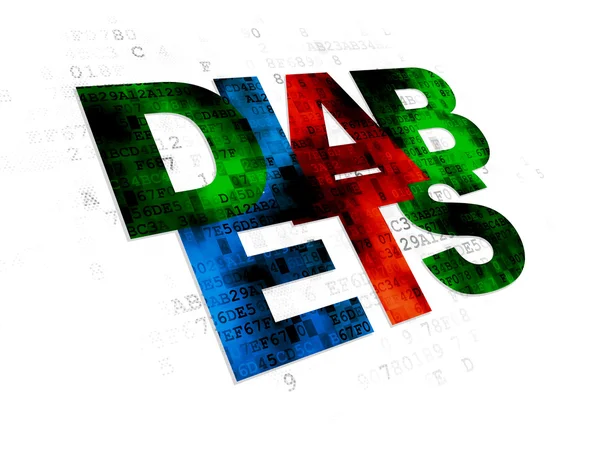 Conceito de medicina: Diabets em fundo digital — Fotografia de Stock