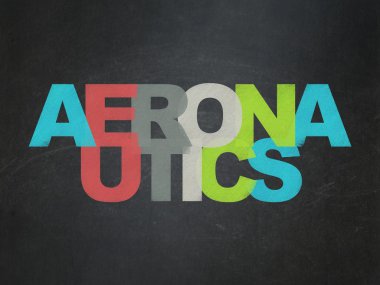 Science concept: Aeronautics on School Board background