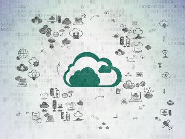 Cloud computing concept: Cloud on Digital Paper background