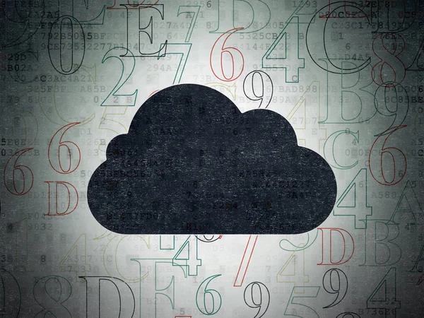 Cloud Computing Konzept: Cloud auf digitalem Papierhintergrund — Stockfoto