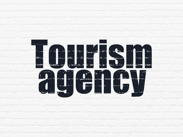 Concept touristique : Agence de tourisme sur fond de mur — Photo