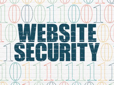 Güvenlik kavramı: Web sitesi güvenlik duvar arka plan üzerinde
