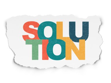 Ekonomi kavramı: çözüm yırtılmış kağıt arka plan üzerinde