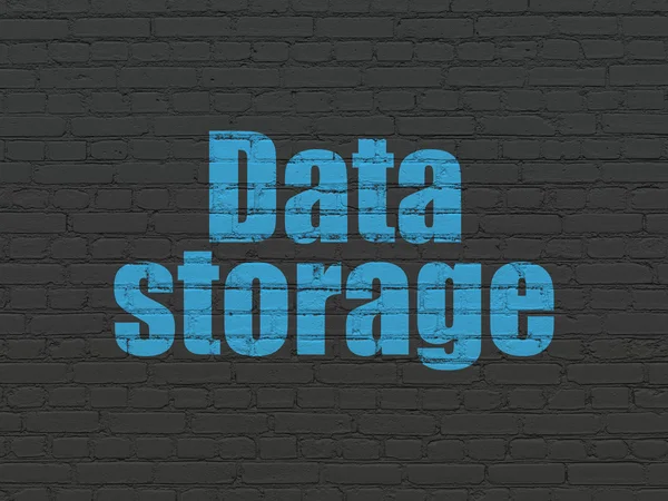 Datenkonzept: Datenspeicherung auf Wandhintergrund — Stockfoto