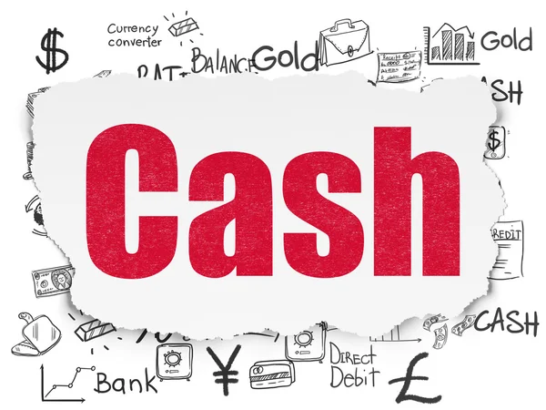 Conceito de moeda: Cash on Torn Paper background — Fotografia de Stock
