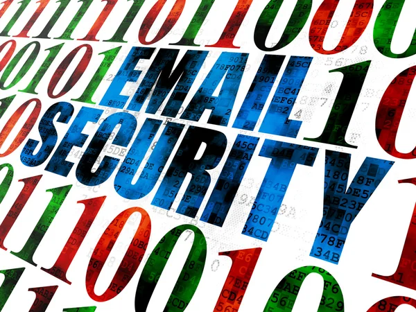 安全概念： 数字背景上的电子邮件安全 — 图库照片