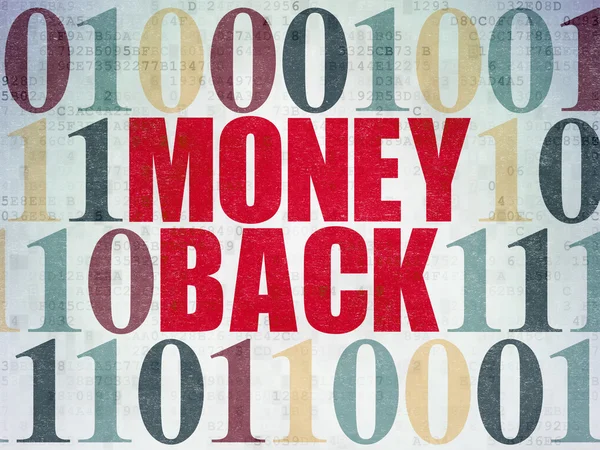 Business concept: Money Back on Digital Paper background — Zdjęcie stockowe