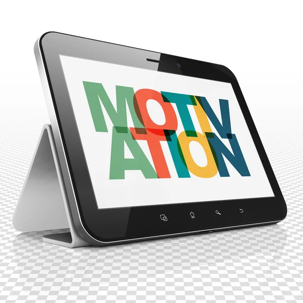 Concept d'entreprise : Tablet Computer avec motivation à l'écran — Photo