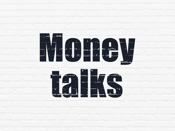 Bedrijfsconcept: Money Talks op muur achtergrond — Stockfoto