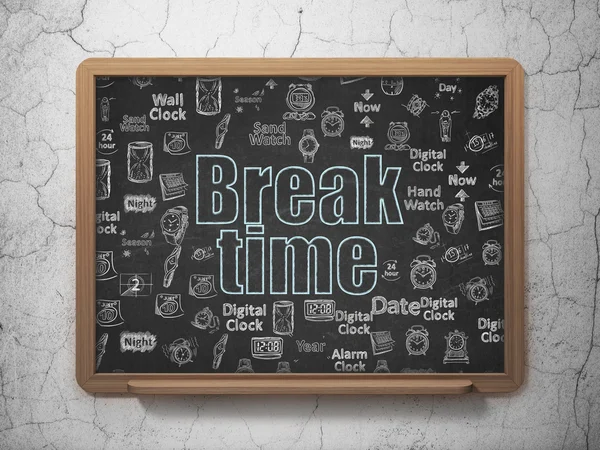 Conceito de tempo: Break Time on School Board background — Fotografia de Stock